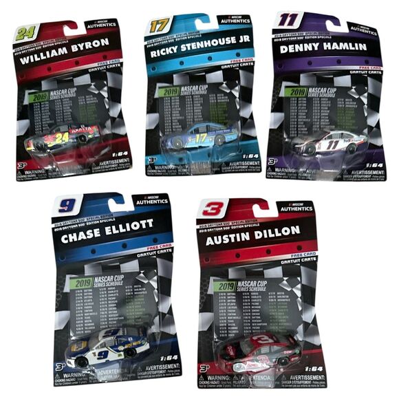 5 NASCAR Daytona 500 Diecast 1:64 Authentics  Denny Hamlin Chase Elliott, Austin - Picture 2 of 8